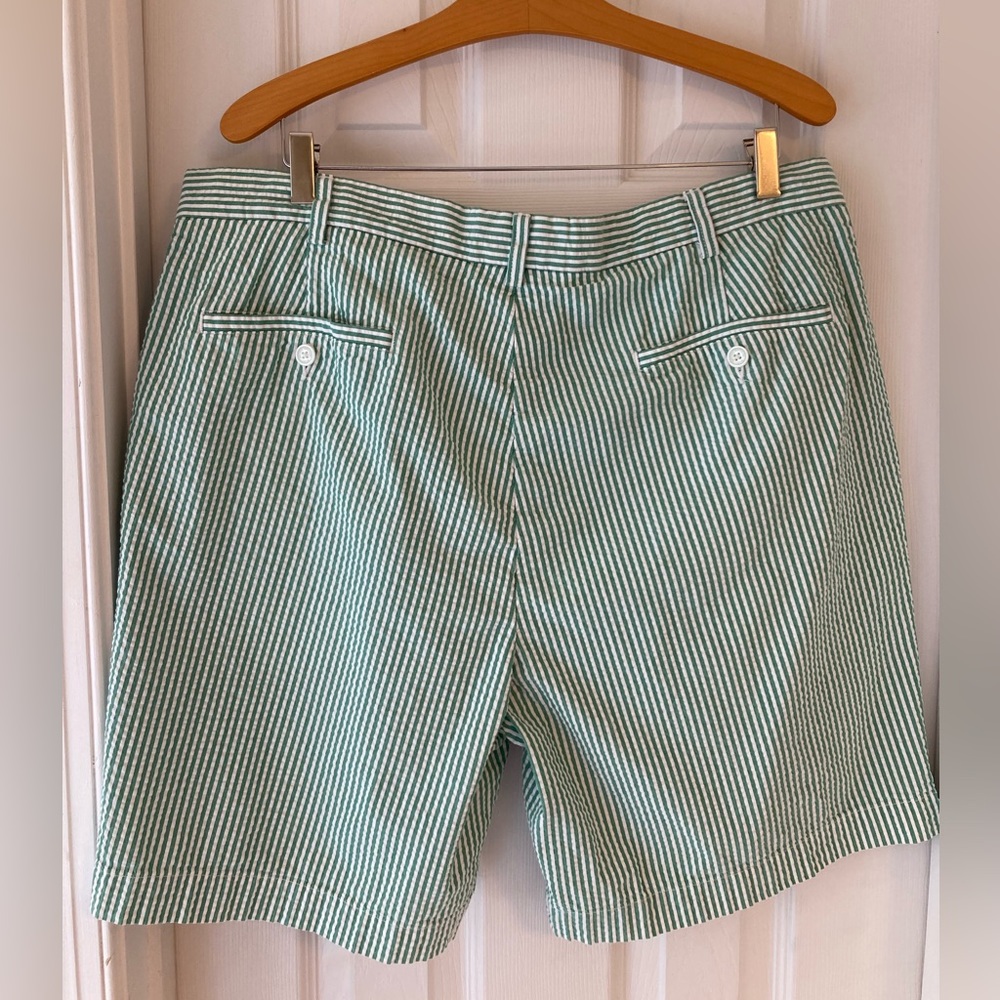 Brooks Brothers Green and White Striped Men Shorts - Picture 2 of 8